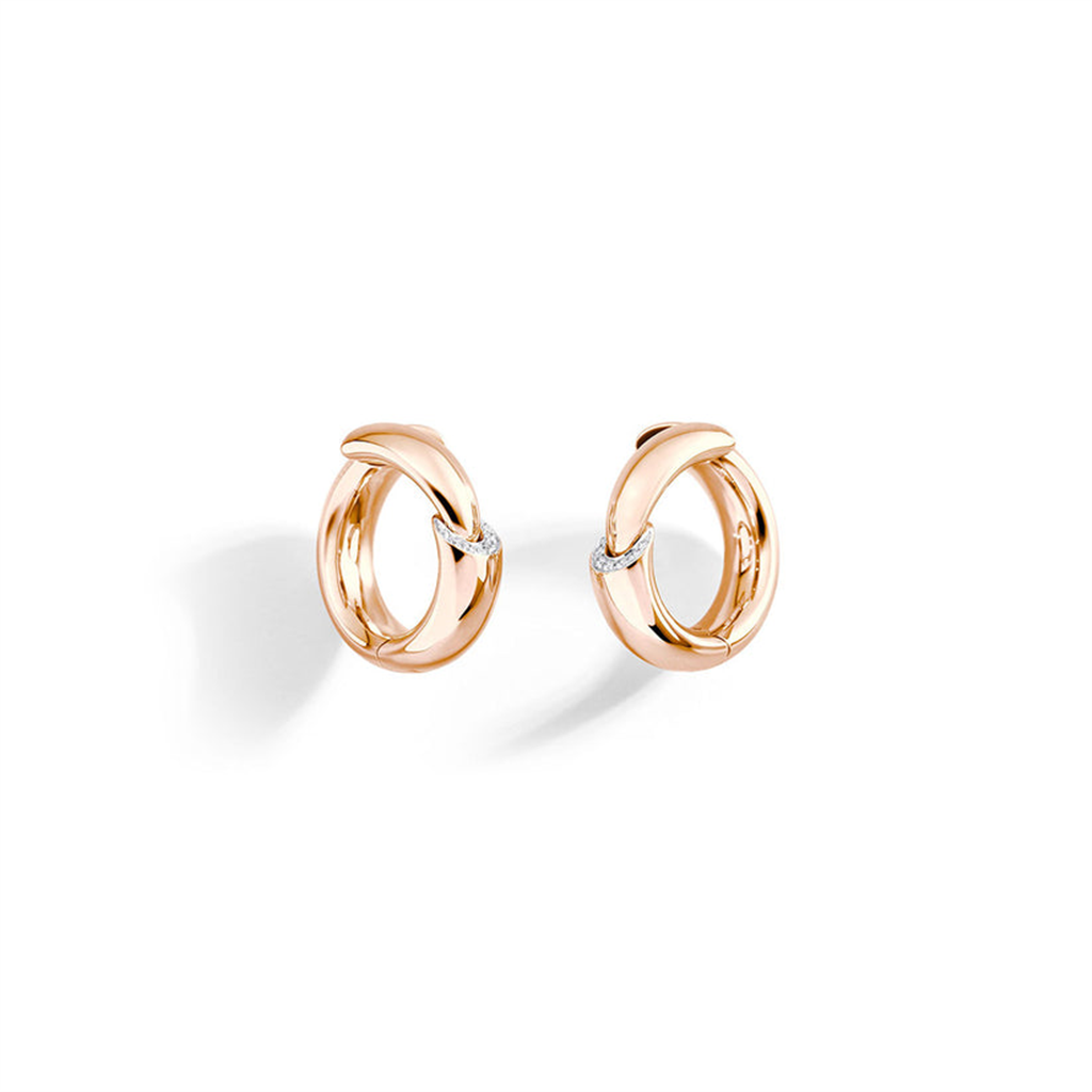 Rose gold and diamond earrings