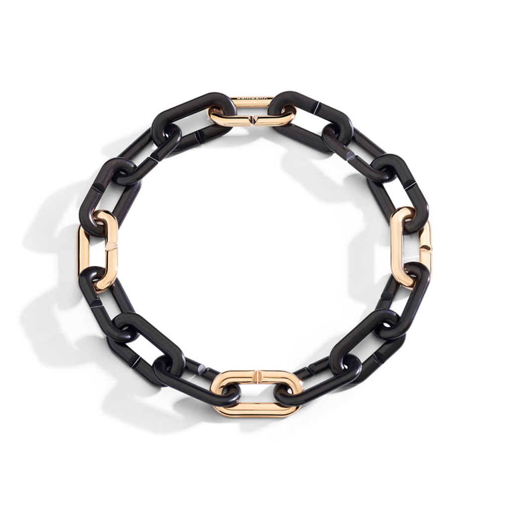 black and gold chain link bracelet