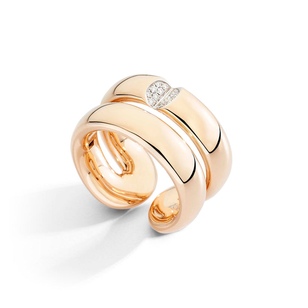 gold and diamond double wrap ring