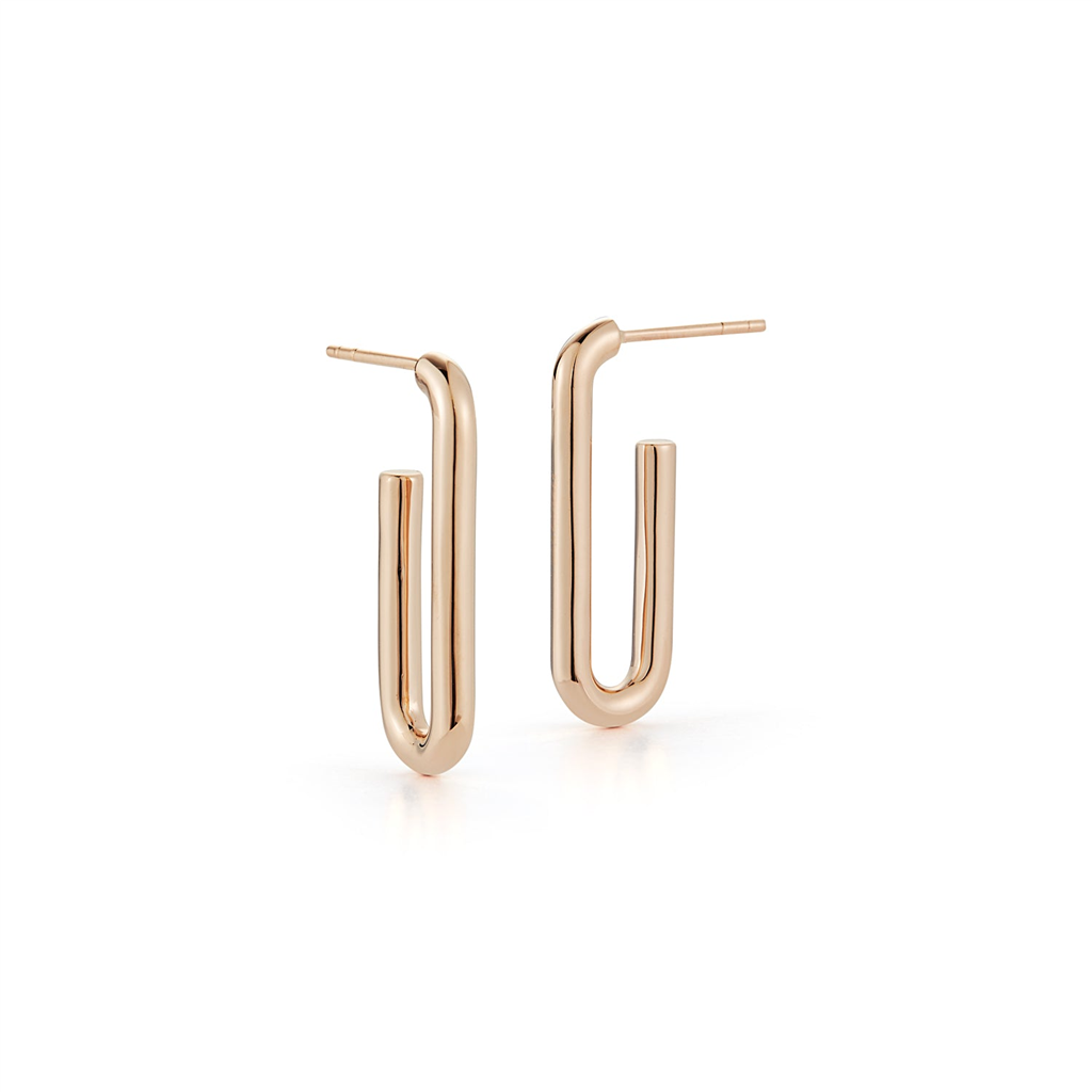 elongated gold earrings