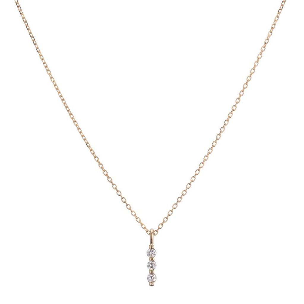  3 Stack Diamond Pendant Necklace